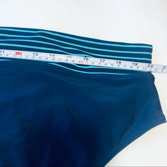 Plus Size 1X (18/20) Navy/Aqua Swim Brief - Picture 3 of 10